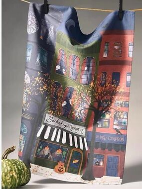 Anthropologie Haunted House Dish Towel